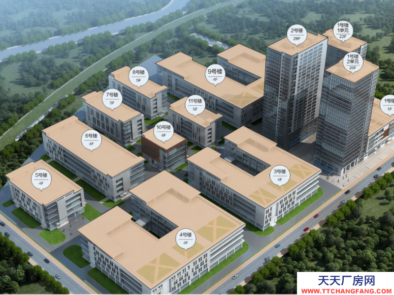 东广人工智能谷，成华区三环边龙潭功能区国资标准化厂房出租