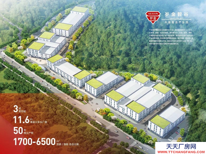 (出售) 福州台江岁金智谷福州火车头！钢结构厂房 单层11.6米！产业园直招